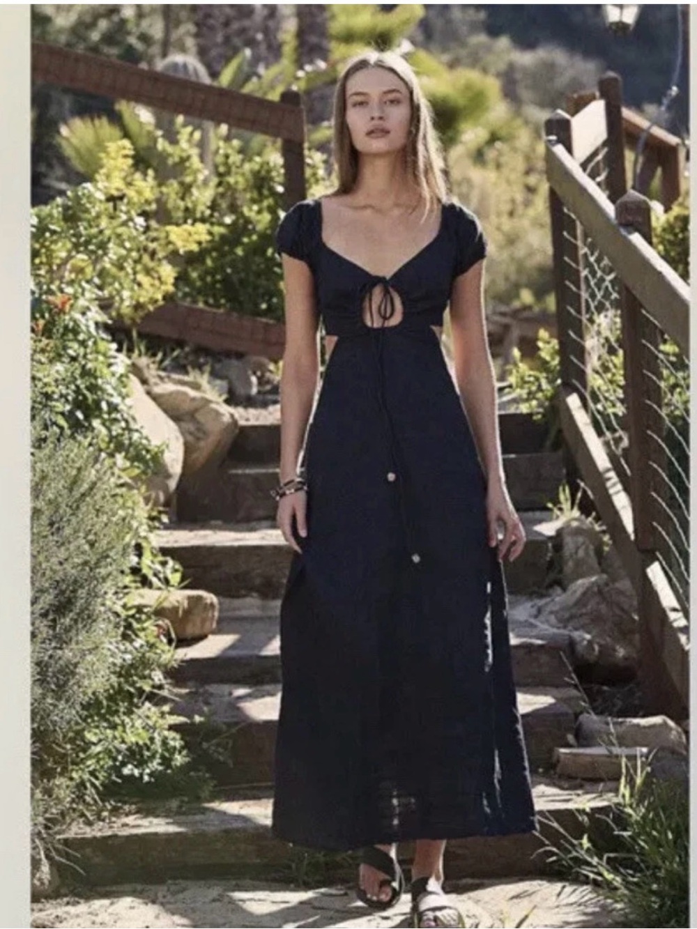 Free People Endless Summer Extra Dose Keyhole Cutouts Midi Dress